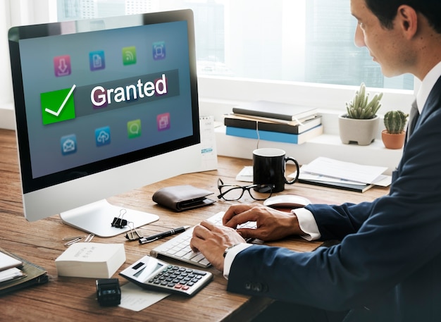 Photo gratuite produit approuvé par certificat garanti autorisé