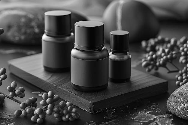 Photo gratuite produit de beauté noir et blanc