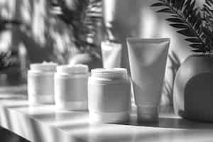 Photo gratuite produit de beauté noir et blanc