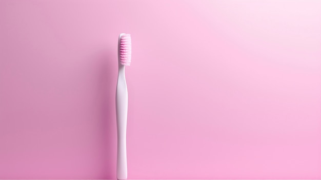 Photo gratuite produit de brosse à dents aux tons rose doux