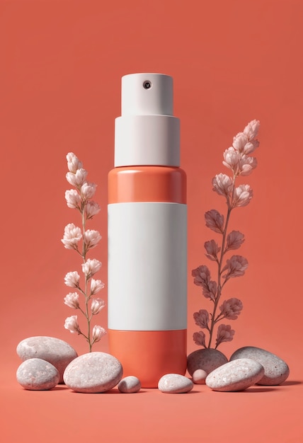 produit cosmétique 3D avec les tons de couleur de l'année