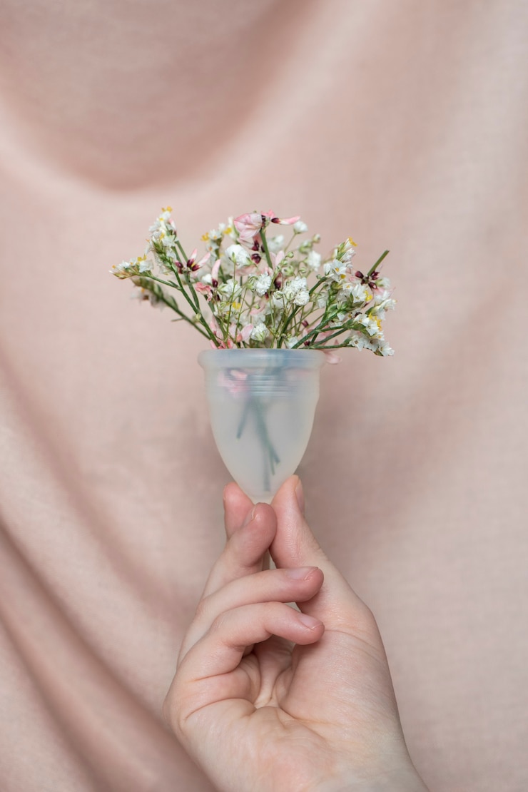 Photo gratuit produit coupe menstruelle réutilisable