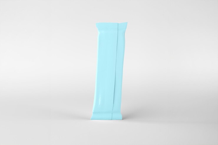 Photo gratuit produit d'emballage bleu isolé sur fond blanc