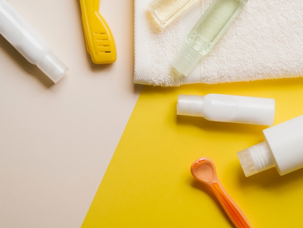 Produits de bain à plat avec espace de copie