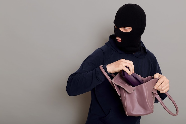Photo gratuit profil d'un gars voleur avec un visage masqué
