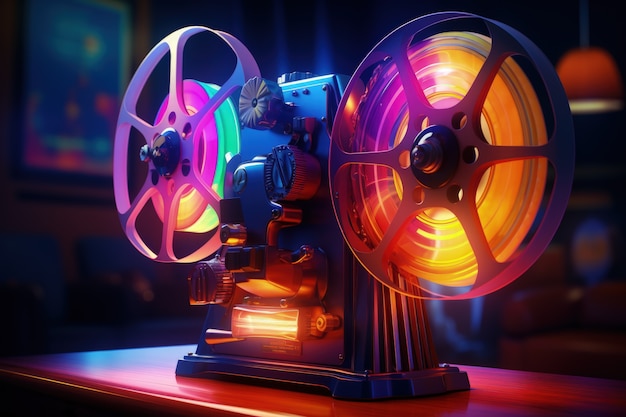 Photo gratuite projecteur de cinéma 3d