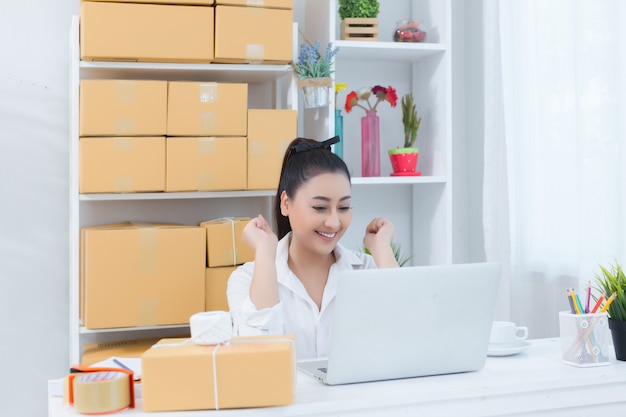 propriétaire d&#39;entreprise travaillant au bureau à domicile