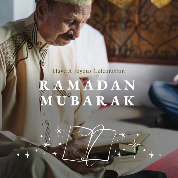 Publication sur les réseaux sociaux de Ramadan Moubarak avec salutation