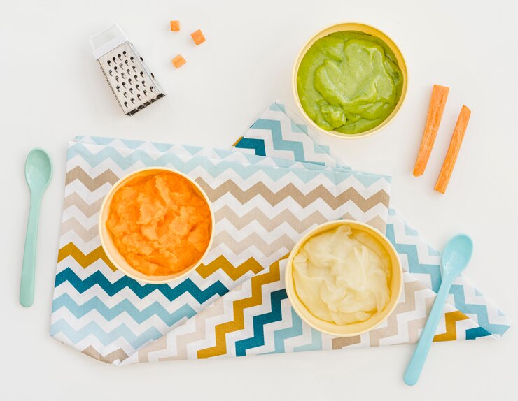 Photo gratuit purée de légumes pour bébé