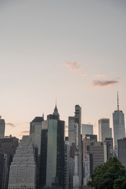 Quartier financier de new york city skyline