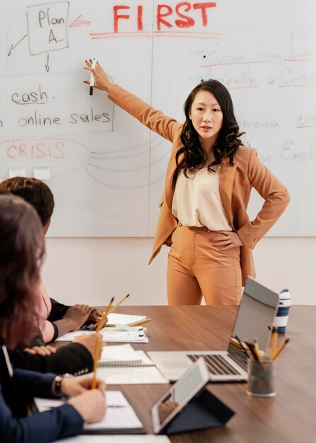 Équipe de direction femme gros plan