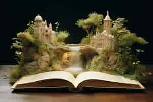 Photo gratuite raconter des contes de fées avec un concept de livre ouvert