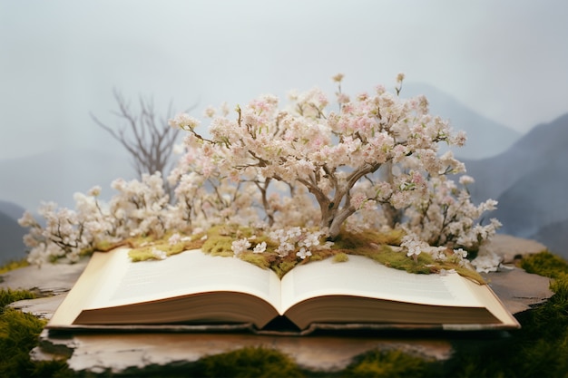 Photo gratuite raconter des contes de fées avec un concept de livre ouvert