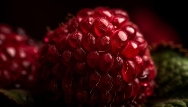 Photo gratuite rafraîchissement d'été gourmand nature framboise sucrée et juteuse généré par l'ia