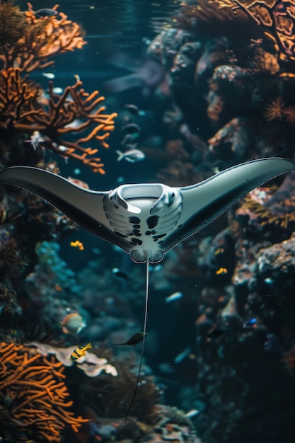 Photo gratuite des raies manta réalistes sous l'eau