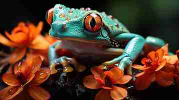 Photo gratuite rainette aux yeux rouges agalychnis callidryas