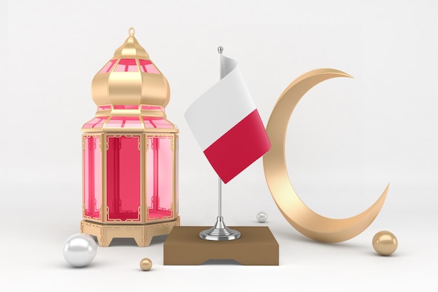 Photo gratuite ramadan pologne en fond blanc
