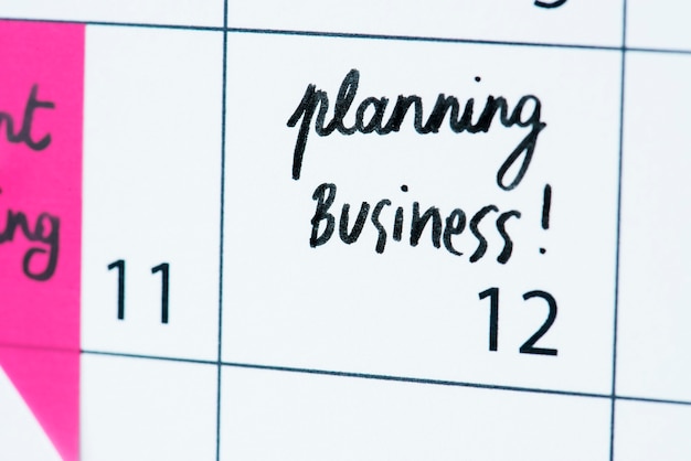 Rappel du calendrier de planification d&#39;entreprise