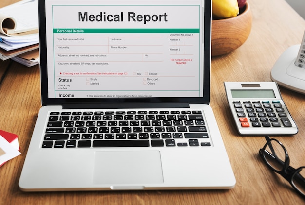 Rapport médical Formulaire d'enregistrement de l'histoire du patient Concept
