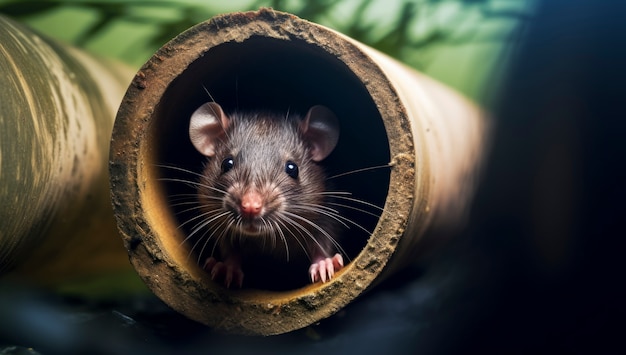 Photo gratuite rat marchant dans les eaux usées