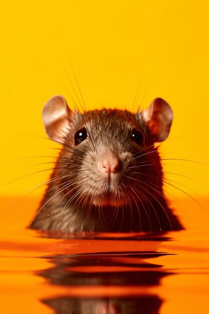 Photo gratuite rat mignon dans l'eau