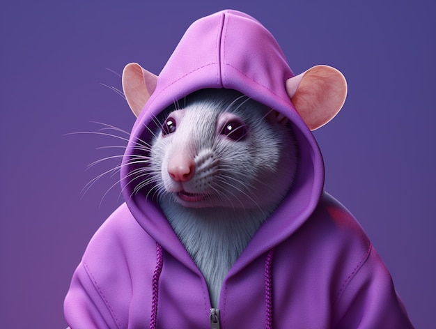 Rat mignon posant en studio