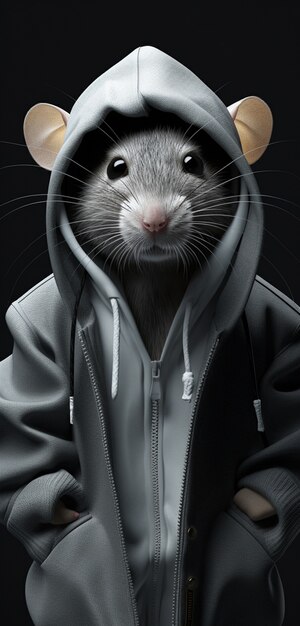 Rat mignon posant en studio