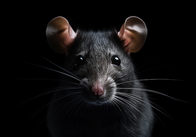 Photo gratuite rat mignon posant en studio