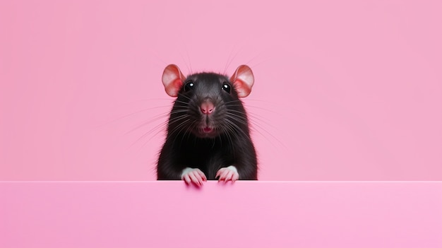 Photo gratuite rat mignon posant en studio