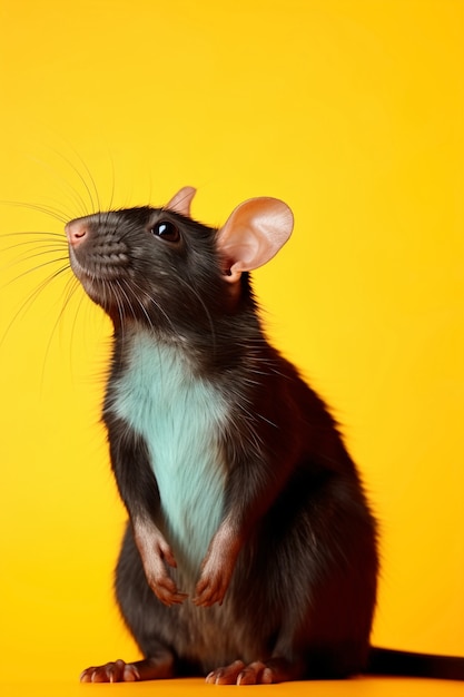 Photo gratuite rat mignon en studio