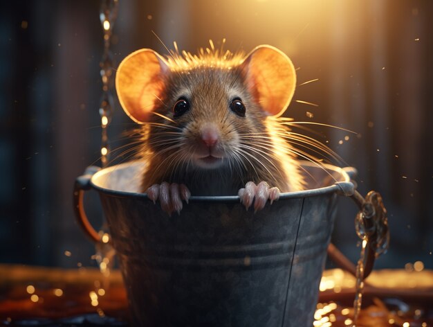 Rat mignon vivant à l'extérieur