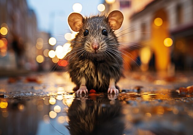 Rat mignon vivant à l'extérieur