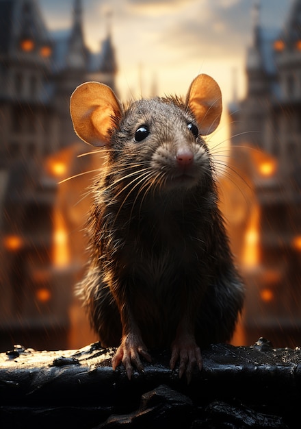 Rat mignon vivant à l'extérieur