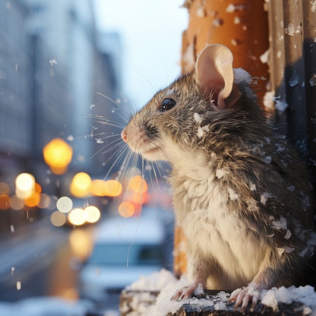 Rat mignon vivant à l'extérieur