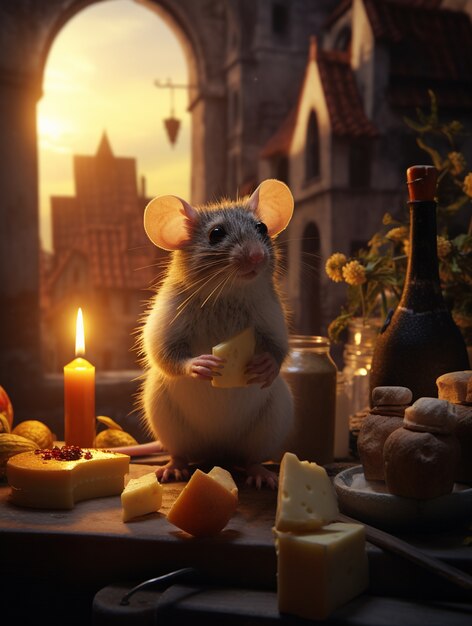 Rat mignon vivant à l'extérieur