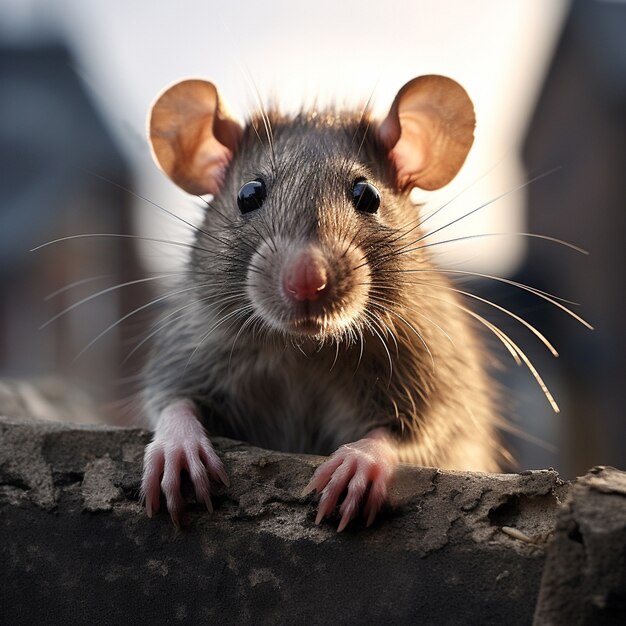 Rat mignon vivant à l'extérieur