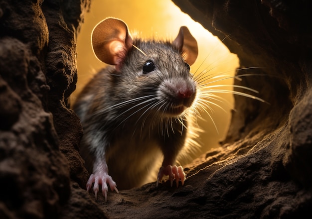 Photo gratuite rat mignon vivant à l'extérieur