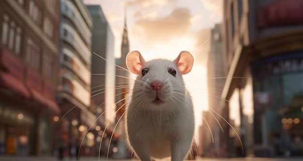 Photo gratuite rat mignon vivant à l'extérieur