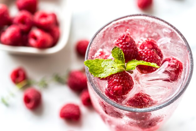 Recette de l&#39;eau infusé à la menthe framboise