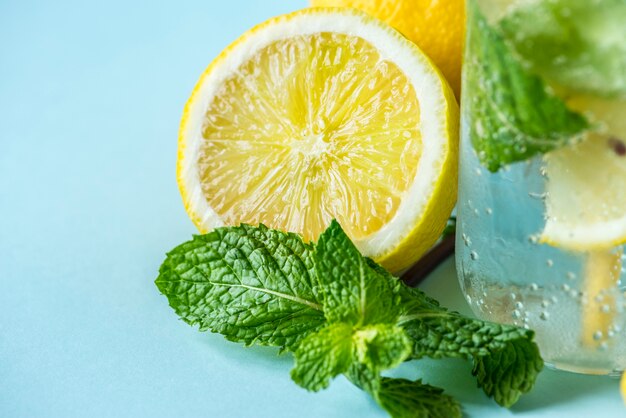 Recette d&#39;eau infusée à la menthe et au citron