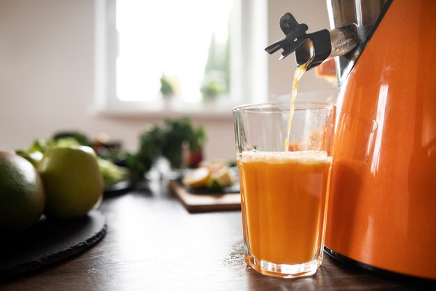 Recette de jus avec des ingrédients