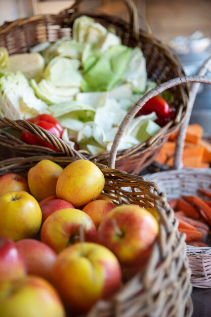 Récolte agricole dans des paniers