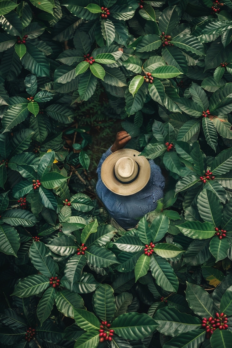 Photo gratuit récolte du café adulte dans la nature