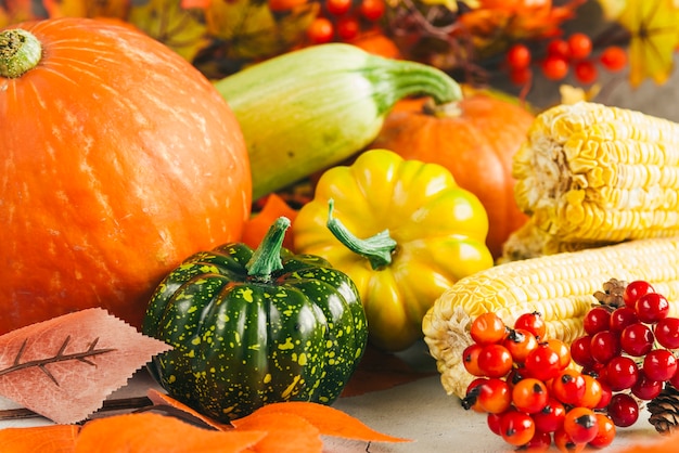 Photo gratuite récolte saisonnière de baies et de légumes