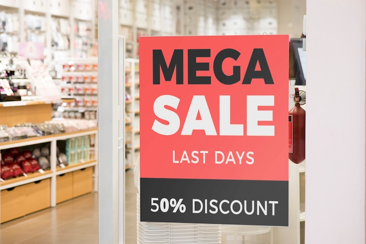 Photo gratuit réduction pour la saison d'achat avec vente