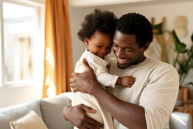 Photo gratuite la relation d'affection entre le père et son enfant