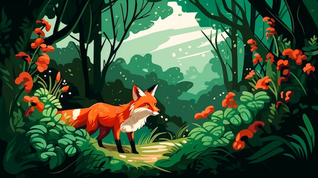 Photo gratuite le renard des dessins animés