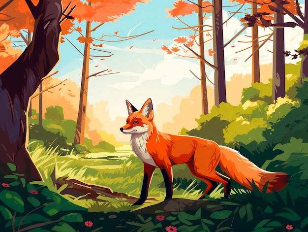 Photo gratuite le renard des dessins animés