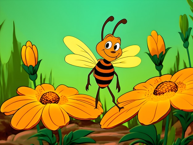 Photo gratuite rendering 3d de l'abeille de dessin animé