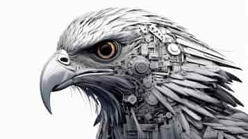 Photo gratuite rendering 3d de l'aigle robotique